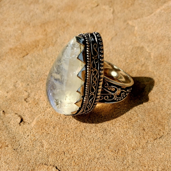 New Rainbow Dichroic Glass 925 Silver Ring. - Picture 5 of 9